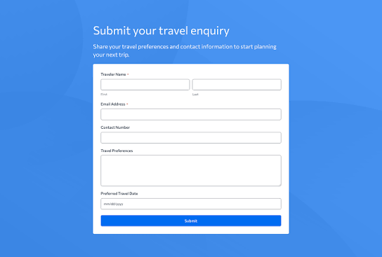 Better forms and enquiry journey